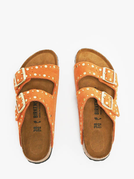 Slippers Uit Leder Birkenstock Oranje women 1029513 ander zicht 3